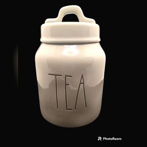 Rae Dunn Tea Canister - GRAY in color.